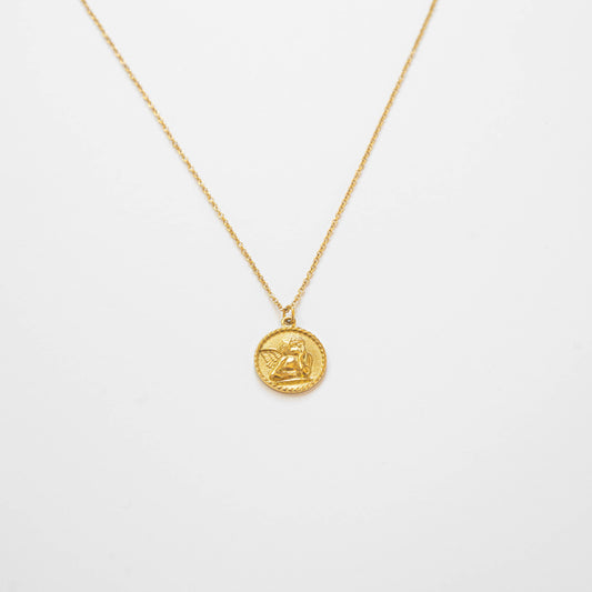 Angel coin necklace